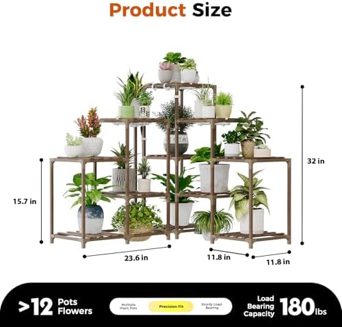 Bamworld Plant Stand with Grow Lights for Indoor Plants 11 Potted - Image 5
