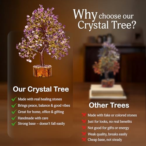 YATSKIA Amethyst Crystal Tree, Birthday Gifts for Women, Mom & Sister, Handmade Crystal Tree of Life, Boho Home, Room & Office Desk Decor, Housewarming Gift - Image 6