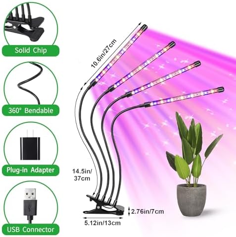 4 Head LED Plant Grow Light, Full Spectrum Grow Lamp for Indoor Plants - Image 5