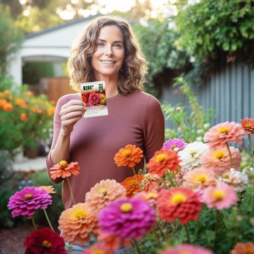 250 California Giants Zinnia Seeds for Planting - Heirloom Non-GMO USA Grown Premium Flower Seeds - Mix of Red, Orange, Yellow, White, Pink, and Purple Flowers - Attracts Butterflies by RDR Seeds - Image 4