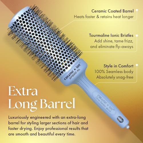 Olivia Garden Ceramic + Ion Speed XL - Extra-Long Round Thermal Hair Brush - Not Electrical - Professional Blowout Brush for Normal to Thick Hair - Image 3