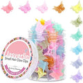 JASVERLIN Butterfly Clips for Hair, Mini Jelly Hair Claw Clips 50 Pcs by JASVERLIN