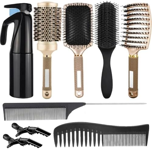 8pcs Hair Brush Set for Women Hair Styling Designed for Family Daily Care by Aozzy