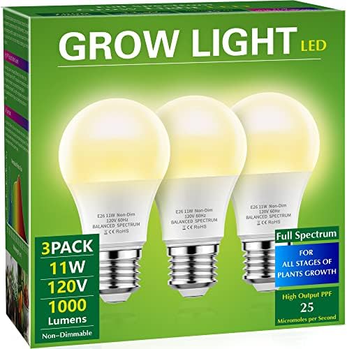 Grow Light Bulbs, LED Grow Light Bulb A19 Bulb, Full Spectrum by WelcometoBriigniteenjoyyourtimehere