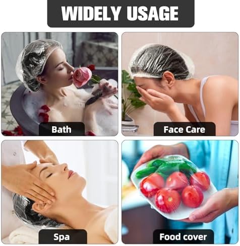 200 Pcs Larger Shower Caps Disposable, Plastic Hair Caps for Women Men. - Image 7