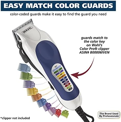Wahl Genuine Secure-Fit Color Coded Clipper Guard Set, 12 Guards & Caddy - Image 6