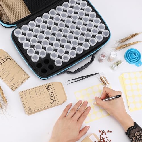 140 Slots Seed Storage Organizer, Garden Saving kit Seed Organizer with 30 Seed Envelopes, Write Label, Funnel, Tweezer for Plants Vegetable Seed Saver (Seeds not Included) - Image 3