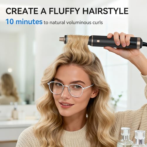 Blow Dryer Brush 5 in 1: Ionic Hot Air Styler Hair Dryer Brush Blow Dryer Set for Curling Volumizing Straightening Styling - Image 4