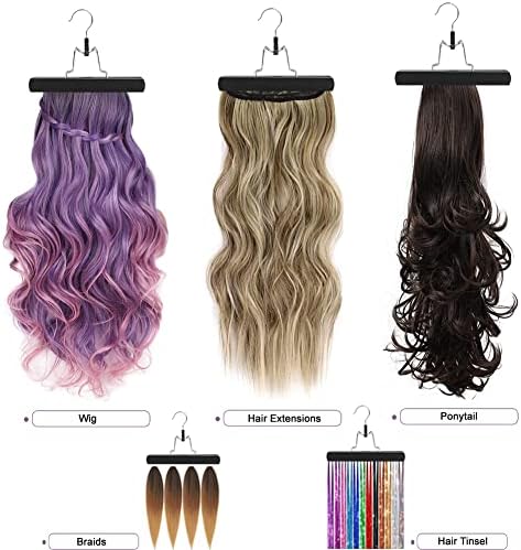 2Pcs Hair Extension Holder, Extra Long Wig Storage Bag with Hanger, Hair Extensions Wig Storage for Multiple Wigs, Hairpieces, Portable Travel-Ready Hair Extensions Bag (31.5 Inch, 2Pcs Black) - Image 6