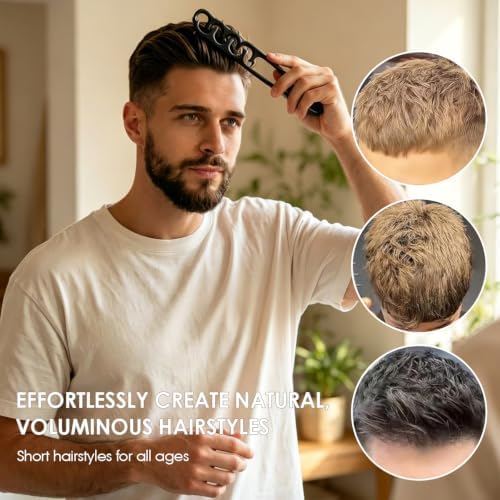 Texture Comb Wide-Tooth Hair Styling Comb for Root Lift, Black - Image 2