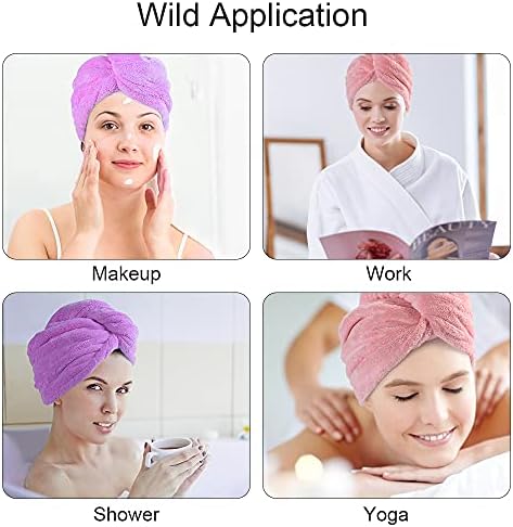 URAQT Microfiber Hair Towel Wrap for Woman, 3 Pack Hair Turbans for Wet Hair, Quick Dry Hair Turban for Drying Curly Long Thick Hair - Image 7