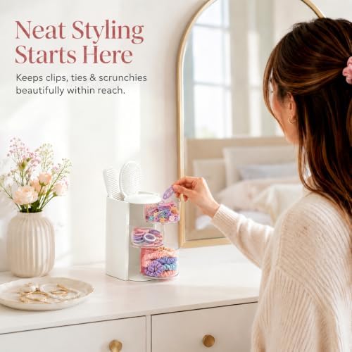 Hair Accessories Organizer, 3-Layer Rotatable Storage Box for Hair Clips - Image 5