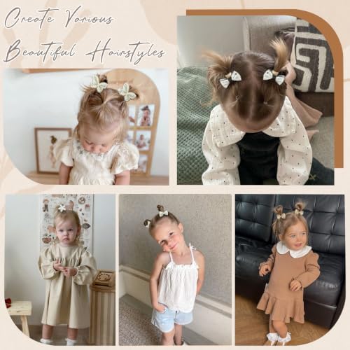 DED Baby Hair Ties with Bows, 20pcs Elastic Ponytail Holders for Infants - Image 5