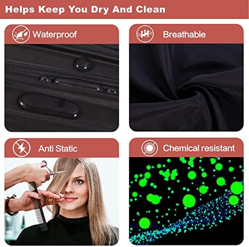 Short Barber Cape,Salon Apron for Hair Cutting Dye Coloring,Black - Image 2