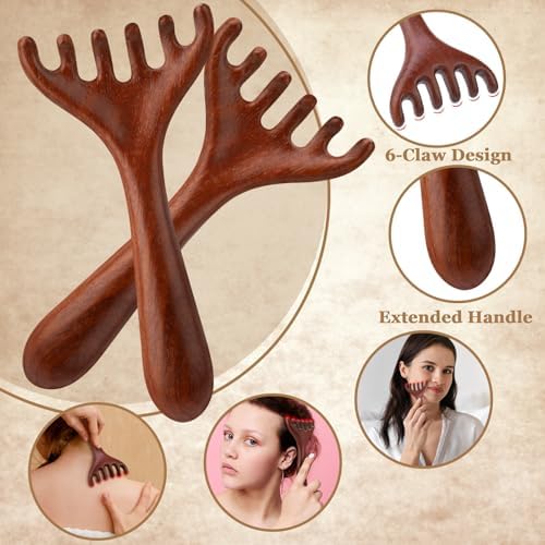 ProSuites 3 Pack Scalp Massager Hair Growth,Wooden Gua Sha Head Massage Tool for Hair Growth, Soothing and Relaxing - Image 4
