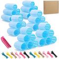 49 Pieces self- rip Hair Rollers Kit, 3 Sizes (0.79, 1.18, 1.57 in), Foldable Comb & 12 Duckbill Clips, Volumizing Curlers for Short/Medium/Long Hair, BLUE or BLACK randomly! by Unknown