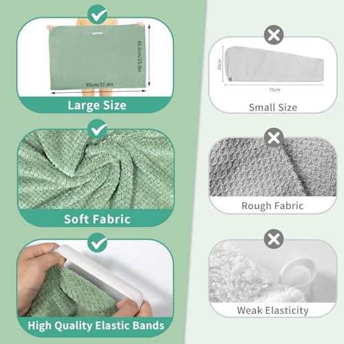 my novel things Large Microfiber Hair Towel for Women Long Curly Hair 2PK - Image 2