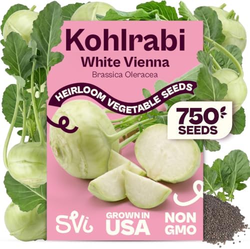 SVI 750 Early White Vienna Kohlrabi Heirloom Seeds Brassica oleracea by SVI