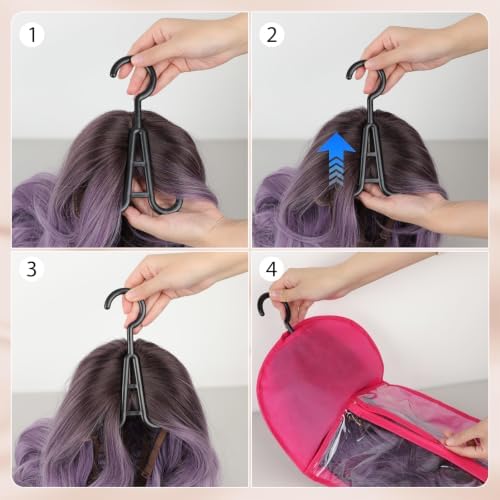 14PCS Wigs Storage Bags With Hanger, Dust-proof Wig Holder, Water-proof Wigs Rack & Organizer, Breathable Hair Extension Holder (14PCS Assorted Set in 2 Sizes & 2 Colors) - Image 5