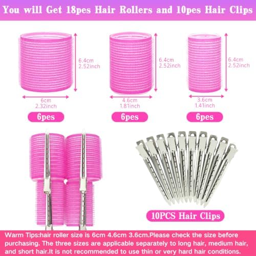 Heatless Self Grip Hair Rollers Set No Heat Hair Curlers with Metal Clips - Image 2