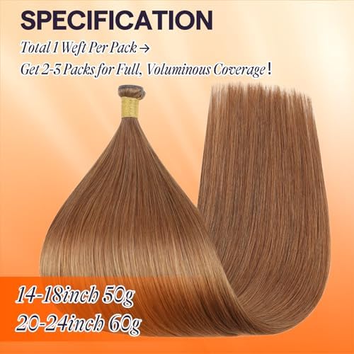 Full Shine Genius Weft Hair Extensions Sew In Add Length 22 Inch 60g - Image 4