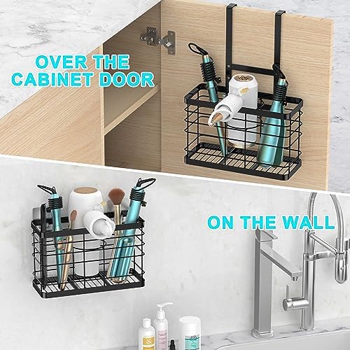 Hair dryer holder cabinet door - Hair tool organizer wall mount - Image 2