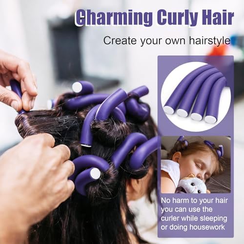 30Pcs Heatless Hair Curlers 7”x0.55“ Flexi Rods for Short Medium Long Hair - Image 4