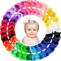 Oaoleer 30 Colors Grosgrain Ribbon Hair Accessories - 3 Inch Bows, Clips, Barrettes, and Alligator Clips for Girls, Toddlers, Kids, and Teens by Oaoleer