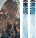 Sky Blue Fairy Hair Tinsel Kit Pack of 12 Pcs Clip in Hair Tinsel Kit 20 Inch Glitter Blue Tinsel Hair Extensions Festival Gift Tinsel Fairy Hair Extension Party Dazzle Hair (12Pcs,Sky Blue#) by Umylar