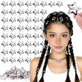 50 PCS Silver Star Hair Clips Star Barrettes, 1.18 Inch Snap Y2K Hair Clips by TINKRSTUFF