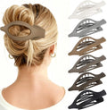 Flat Hair Clips for Women - 6 PCS French Flat Claw Clips Medium Hair Clips for Girls Large Hair Claw Clips for Thick or Thin Hair Strong Hold No Slip Hair Accessories for women (Regular) by Unknown