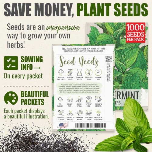 Seed Needs Peppermint Seeds to Plant an Herb Garden - 5 Packs - Image 3