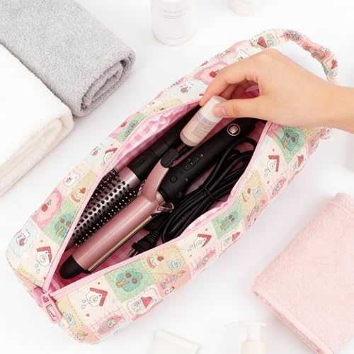 Quilted Hair Tools Travel Bag with Handle for Curling Irons Flat Irons - Image 6
