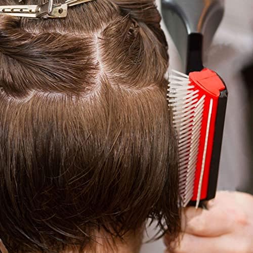 5 Pcs Detangling Brush Set Cushion Nylon Bristle Shampoo Brush Dual Edge Teasing Comb (Black-1) - Image 5