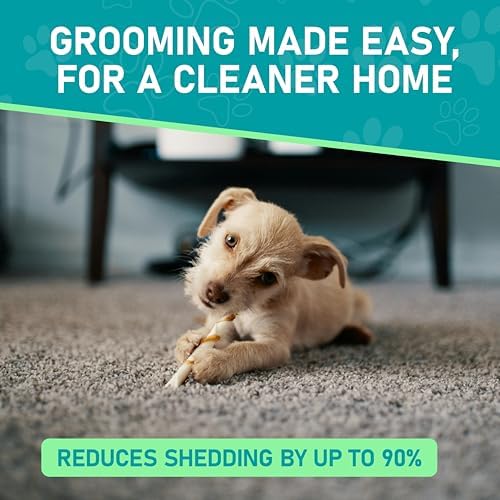 Maxpower Planet Pet Grooming Brush - Double Sided Shedding, Dematting Undercoat Rake for Dogs and Cats - Extra Wide Dog Grooming Brush - Yellow - Image 6