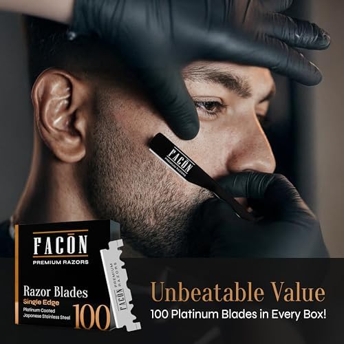 Facón Straight Razors for Men - Professional Barber Straight Edge Razor Kit with 100 Blades, Classic Stainless Steel Barbero Shaver for a Smooth & Precise Shave, Premium Barber Razor for Men's Shaving - Image 5
