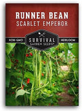 Scarlet Emperor Bean Seeds for Planting - Survival Garden Seeds (1 Pack) by SurvivalGardenSeeds