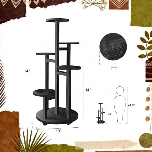 GEEBOBO 5 Tiered Tall Plant Stand for Indoor - Image 3