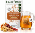 Herb Guru Herbal Tea, Five Element Ginseng & Goji, 5 Bags (50 Cups) by HerbGuru