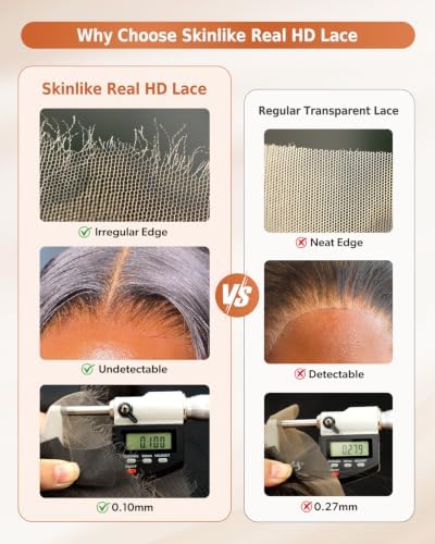 BEEOS Straight 13x6 SKINLIKE Rea HD Lace Frontal Wig, Ultra-fitted Cap Design Pre-Plucked Bleached Knots 180% Density Human Hair 26 Inch - Image 5