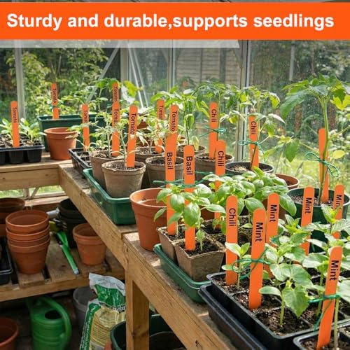 Weysat 200 Pcs 12" Wood Plant Labels for Field or Containers Plant Tags Wood Garden Labels for Seedling Stakes Markers Nursery Seed Tags with Smooth Surface for Pot Herbs Flowers Vegetables (Orange) - Image 5