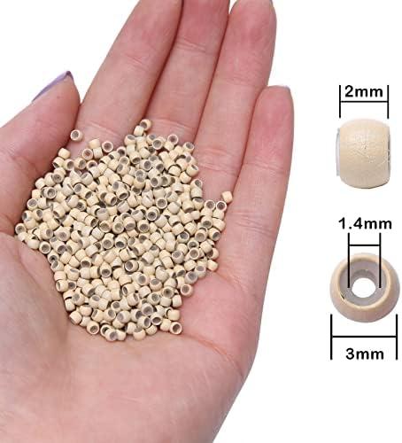 Hairro Silicone Nano Ring Beads 200pcs 3mm For Nano Link Hair Kertain Human Hair Extensions Beige - Image 2