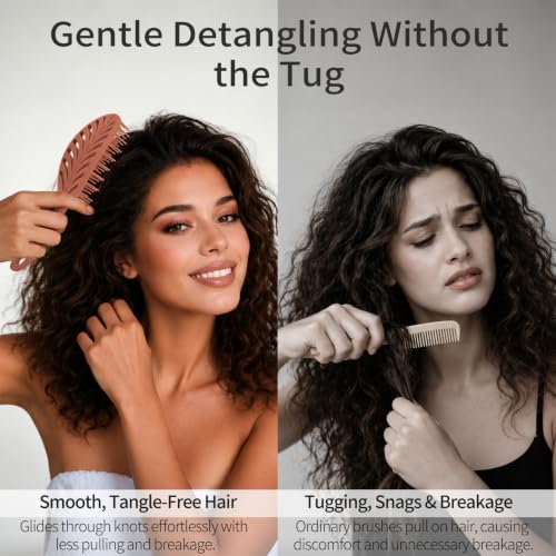 Vented Detangling Brushes for Wet & Dry,Curly Straight Thick Hair - Image 4