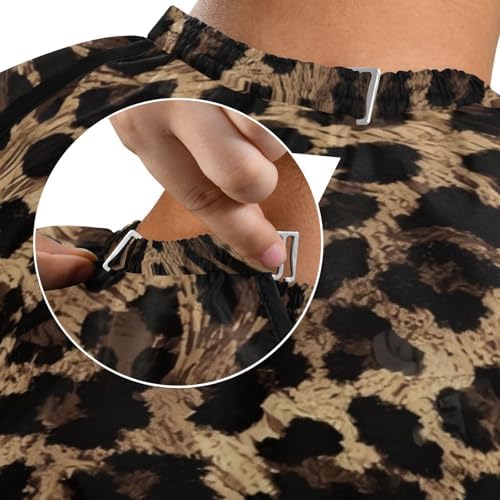 ALAZA Vintage Leopard Spot Barber Cape for Men Women, Waterproof Haircut Apron Beard Shaving Bib Hair Cutting Cloth 55 x 65 Inch - Image 6