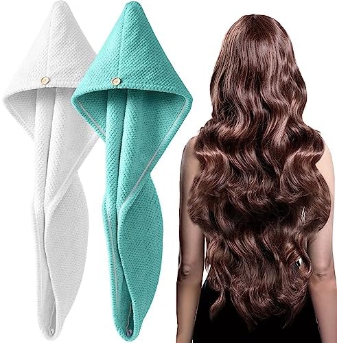 YFONG 2 Pack Large Microfiber Hair Towel Wrap for Women, Quick Dry Turban by YFONG