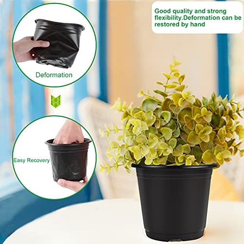 Augshy Nursery Pots, 110 Pcs Black Plastic Plant Pots 4 Inches Seed Starting Pots Containers with 110 Labels - Image 5