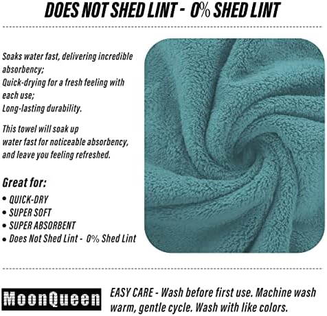 MOONQUEEN 6 Pack Premium Hand Towels - Quick Drying - Microfiber Coral Velvet Highly Absorbent Towels - Multipurpose Use as Hotel, Bathroom, Shower, Spa, Hand Towel 16 x 28 inches (Teal) - Image 4