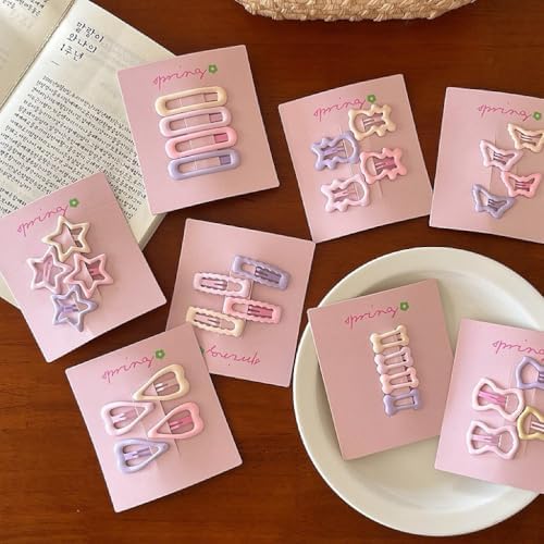 (36 Pcs) Super Cute Girls Hairpin, Mini Size Candy Color Butterfly Floral Flower Bowknot Star Hairpin Baby Girl Hair Clips Decoration Salon Hairstyle Hairdressing for Little Kids or Doll-Mix 1 - Image 4