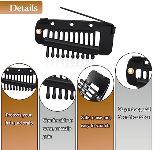 Vodolo Chunni Clips with Safety Pins,8 PCS Strong Chunni Grip Dupatta Setting Clips Indian for Woman Black - Image 5