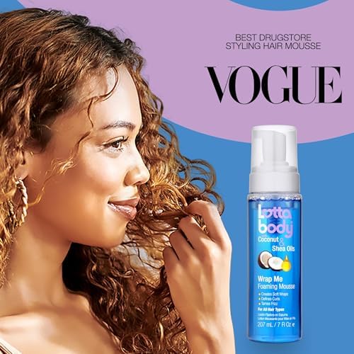 Lottabody Wrap Me Foaming Mousse with Coconut & Shea Oils, Lightweight Moisture-Rich Curl-Defining & Frizz-Control Styling Mousse for Natural Curly, Coily & Relaxed Hair, 7 oz, (Pack of 2) - Image 5